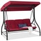 Best Choice Products 3-Seat Outdoor Converting Canopy Swing Glider Patio Hammock w/ Removable Cushions